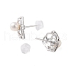 925 Sterling Silver Studs Earring EJEW-H002-19P-2