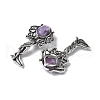 Angel Brass Natural Lepidolite Pendants KK-D361-02AS-15-2