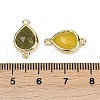 Natural Korean Jade Faceted Connector Charms G-L514-048P-06-3