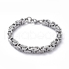 Unisex 201 Stainless Steel Byzantine Chain Bracelets BJEW-L637-34C-P-1