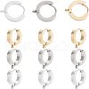 Unicraftale 12Pcs 3 Colors 304 Stainless Steel Huggie Hoop Earrings Findings STAS-UN0023-05-1