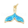 Whale Tail Brass Pendants X-KK-I723-36G-1