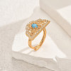 Hollow Geometric Brass Micro Pave Adjustable Finger Rings for Women RM6022-3-1