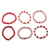 Handmade Polymer Clay Heishi Beads Stretch Bracelets Sets BJEW-JB05902-08-1