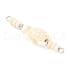 Dyed Synthetic Turquoise Turtle Rondelle Beaded Connector Charms PALLOY-JF04013-01-4