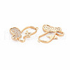 Brass Micro Pave Clear Cubic Zirconia Pendants KK-S364-267-2