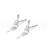 Rhodium Plated Sterling Silver Stud Earrings EJEW-BB67164-P-5