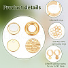 DELORIGIN DIY Flat Round Charms Cuff Ring Making Kit DIY-DR0001-22G-3