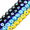 Handmade Evil Eye Lampwork Beads Strands LAMP-N029-009-1