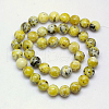 Natural Yellow Turquoise(Jasper) Beads Strands X-GSR6mmC007-2