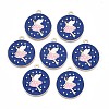 Rack Plating Alloy Enamel Pendants ENAM-N055-081-1