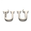 304 Stainless Steel Letter Pendant Rhinestone Settings STAS-Y006-61P-U-2