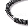 Square & Round Natural Lava Rock Beaded Necklaces NJEW-Q341-12-2