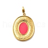 Oval 304 Stainless Steel Enamel Pendant Decorations STAS-R159-47G-01-1