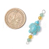 Summer Beach Dyed Synthetic Turquoise Connector Charms PALLOY-JF03747-01-2