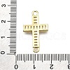 Brass Micro Pave Clear Cubic Zirconia Religion Cross Connector Charms KK-Z100-22G-04-3
