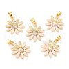 Real 18K Gold Plated Brass Micro Pave Cubic Zirconia Pendants ZIRC-L100-087G-07-1