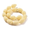 Dyed Synthetical Coral Teardrop Shaped Carved Flower Bud Beads Strands CORA-L009-05-3