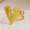 Adjustable 304 Stainless Steel Cuff Rings for Women RJEW-V004-04G-1
