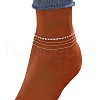 Iron Rhinestone Multi Layered Anklets for Women WG048A3-02-3