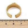 316 Stainless Steel with Natural Mixed Gemstone Cuff Rings RJEW-Z098-01G-15-5