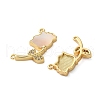 Brass Micro Pave Clear Cubic Zirconia Rose Flower Connector Charms KK-U070-11G-2