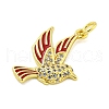 Brass Micro Pave Clear Cubic Zirconia Pendants KK-R159-14A-G-2
