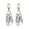 Tarnish Resistant 5 Pair 5 Style 201 Stainless Steel Dangle Hoop Earrings with 304 Stainless Steel Pins EJEW-JE05410-2