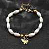 304 Stainless Steel Butterfly Charm Bracelets for Women BJEW-C098-08G-2