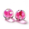Two Tone UV Plating Rainbow Iridescent Acrylic Beads TACR-D010-03A-03-3