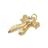 Rack Plating Brass Micro Pave Cubic Zirconia Pendants KK-H473-08B-G-2