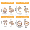 SUPERFINDINGS 32Pcs 8 Style Alloy Crystal Rhinestone Pendants FIND-FH0007-41-2