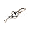 S925 Sterling Silver Heart Key Charms STER-K183-02A-AS-2