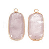 Natural Rose Quartz Pendants G-S359-292D-2