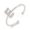 Rack Plating Brass Open Cuff Rings for Women RJEW-F162-02P-E-1