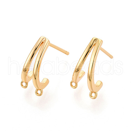 Brass Stud Earring Findings KK-N263-28G-1