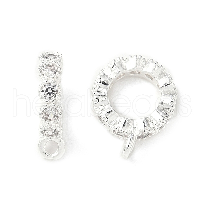 Brass Micro Pave Clear Cubic Zirconia Tube Bails KK-A254-02A-S-1