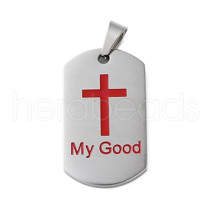 304 Stainless Steel Enamel Pendants STAS-G346-38P-1