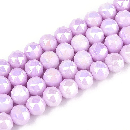 Electroplate Glass Beads Strands GLAA-N010-6mm-04-1