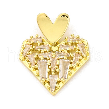 Brass Pendants with Cubic Zirconia KK-D536-06G-1
