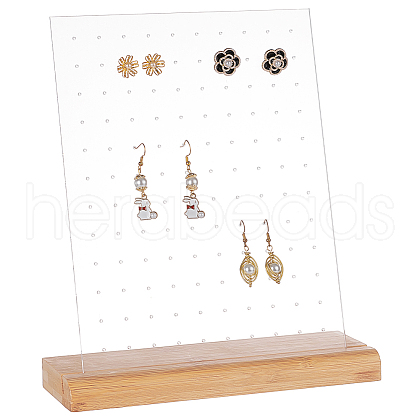 Acrylic Slant Back Earrings Display Stands EDIS-WH0005-25B-1