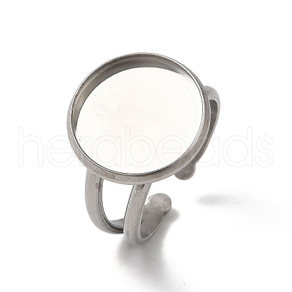 304 Stainless Steel Cuff Ring Settings STAS-E202-02A-P-1