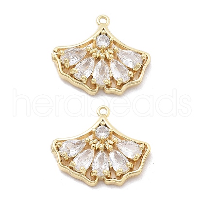 Brass Micro Pave Cubic Zirconia Pendants KK-B134-44G-1