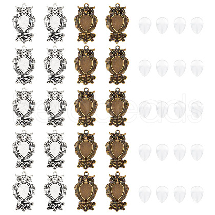 GOMAKERER Blank Owl Pendant Making Kit DIY-GO0001-73-1