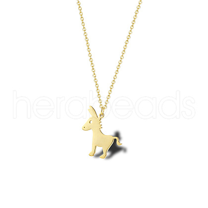 Cute Cartoon Animal Stainless Steel Pendant Necklaces QV5065-11-1