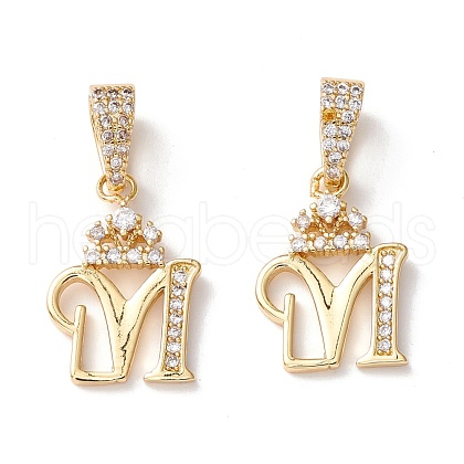 Eco-Friendly Brass Micro Pave Cubic Zirconia Pendants KK-K265-01G-M-1