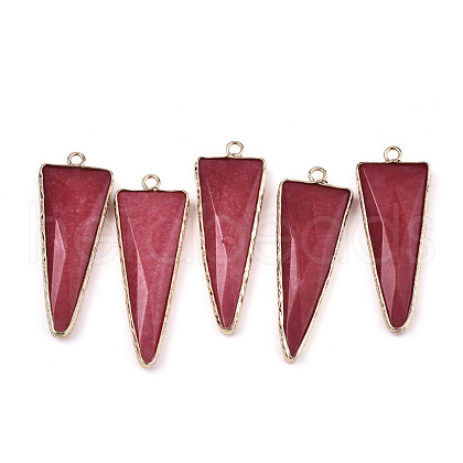 Natural White Jade Pointed Pendants G-N326-56F-1