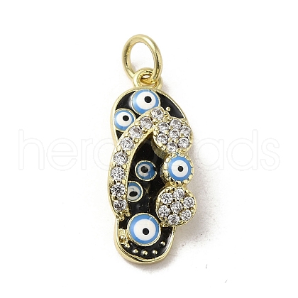Brass Micro Pave Cubic Zirconia Pendants KK-E092-19G-03-1