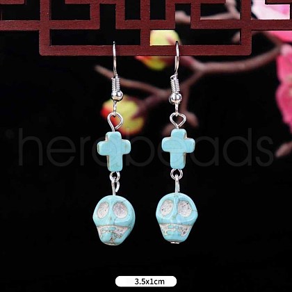 Turquoise Dangle Earrings for Women WG2299-19-1