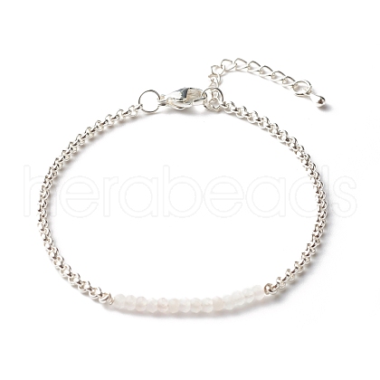 Natural Rose Quartz Beaded Bracelets BJEW-JB06384-09-1